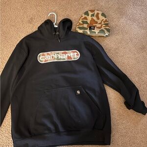 Carhartt Camo Hoodie & Beanie Set
